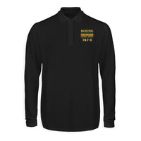 Thumbnail for Retro Boeign 747-8 Designed Long Sleeve Polo T-Shirts