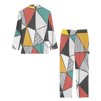 Thumbnail for Mixed Triangles Designed Women Button Pajamas