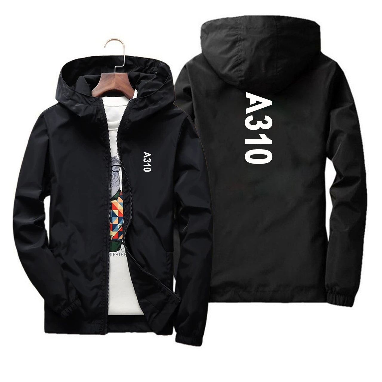 A310 Text Designed Thin Windbreaker Jackets