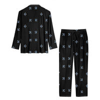 Thumbnail for Nice Airplanes (Black) Designed Women Button Pajamas