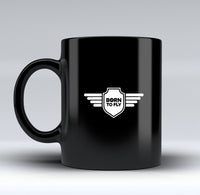 Thumbnail for Born To Fly & Badge Designed Black Mugs