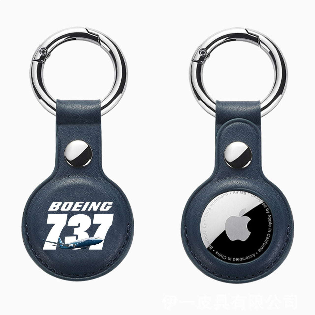 Super Boeing 737+Text Design Airtags Leather Cases
