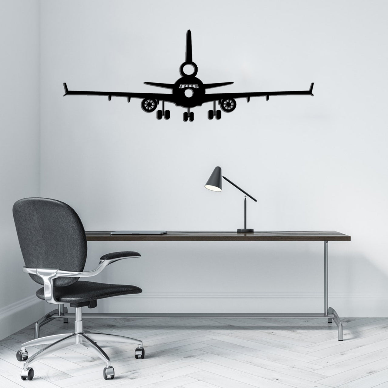McDonnell Douglas MD-11 Silhouette Plane Designed Wall Metal Signs