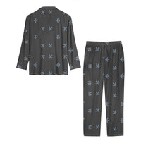 Thumbnail for Nice Airplanes (Gray) Designed Women Button Pajamas