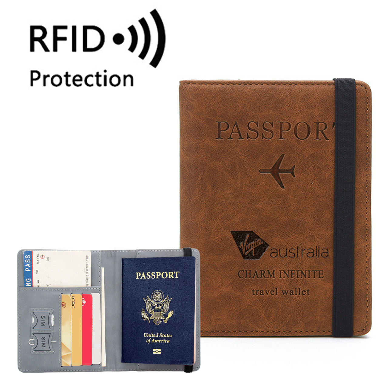 Virgin Atlantic- Airlines Designed Passport Cover Travel Wallet Passport Holder