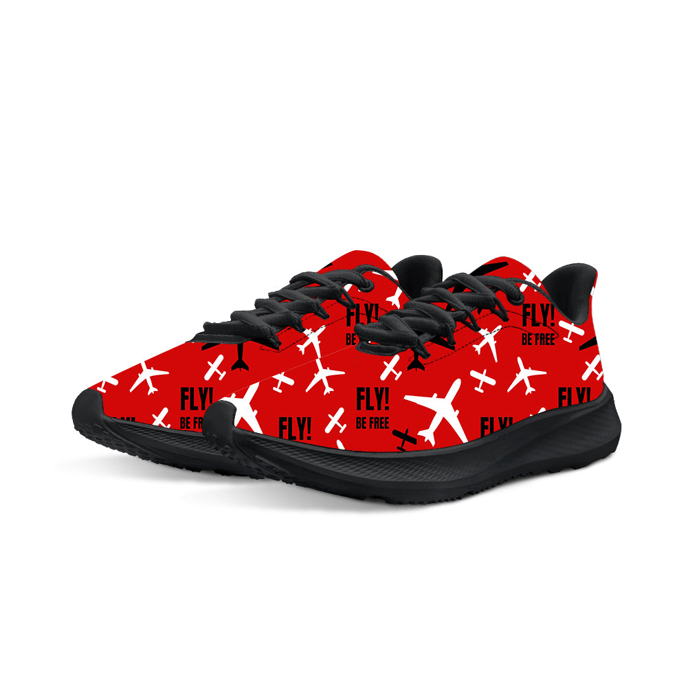 Fly Be Free Red Designed Breathable Sport Shoes