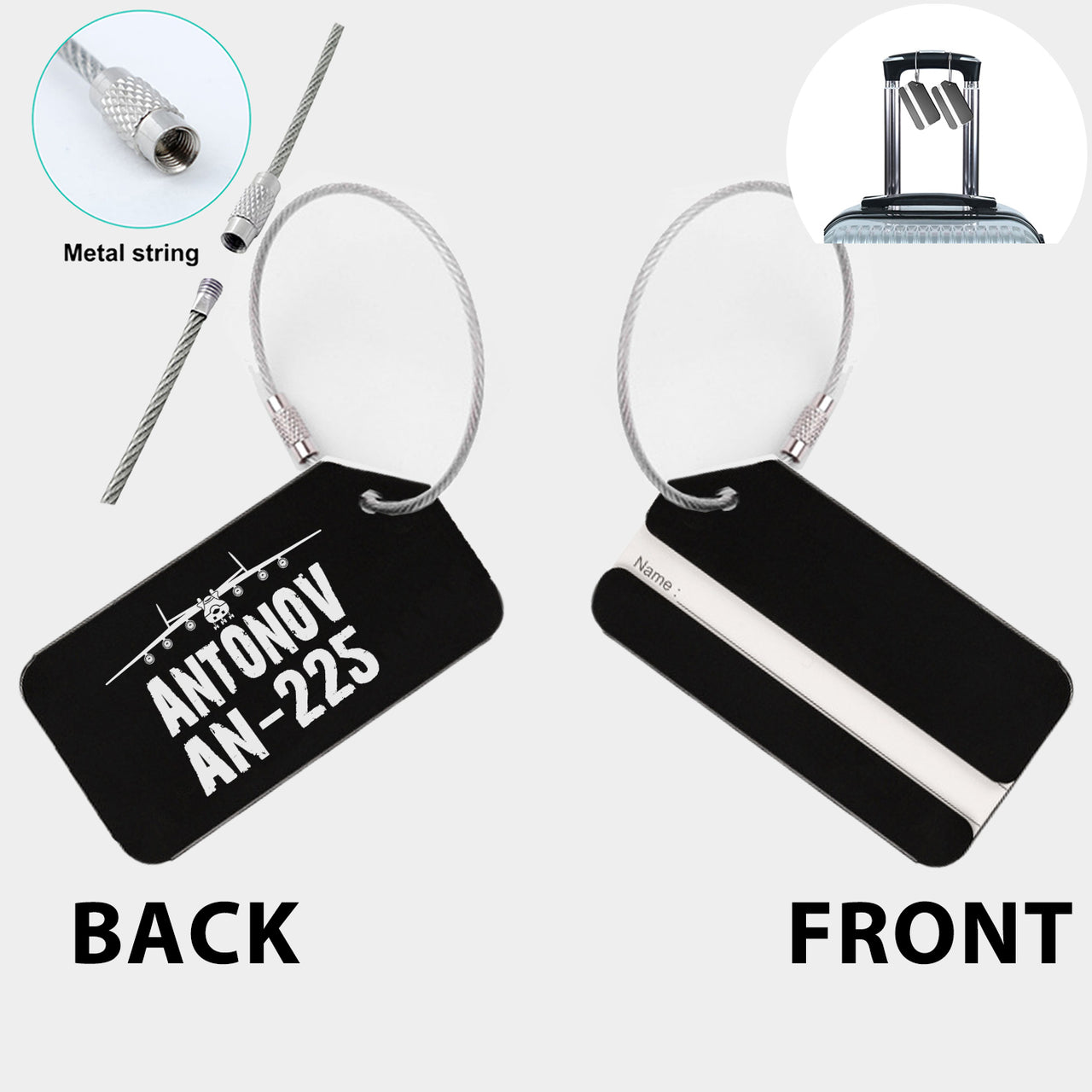Antonov AN-225 & Plane Designed Fashion Metal Luggage Tags