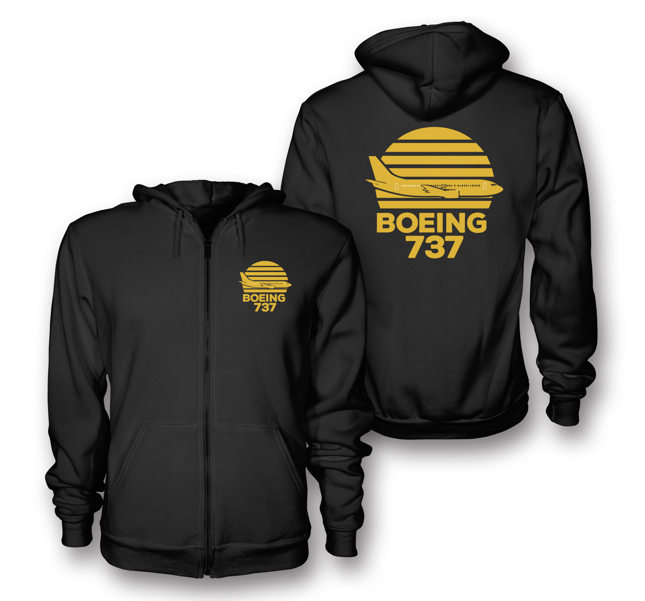 Retro Boeing 737 Designed Zipped Hoodies