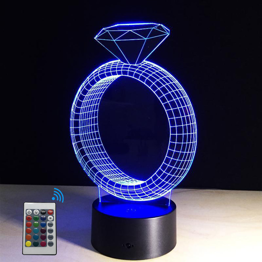 3D Outstanding Diamond Ring Designed Night Lamp