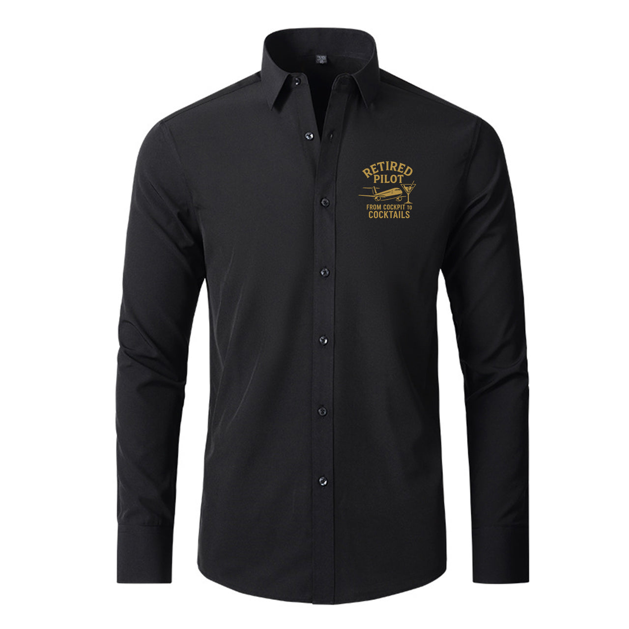 Retired Pilot & Coctails Designed Long Sleeve Shirts