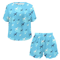 Thumbnail for Cool & Super Airplanes 2 Designed Women Summer Home Suits