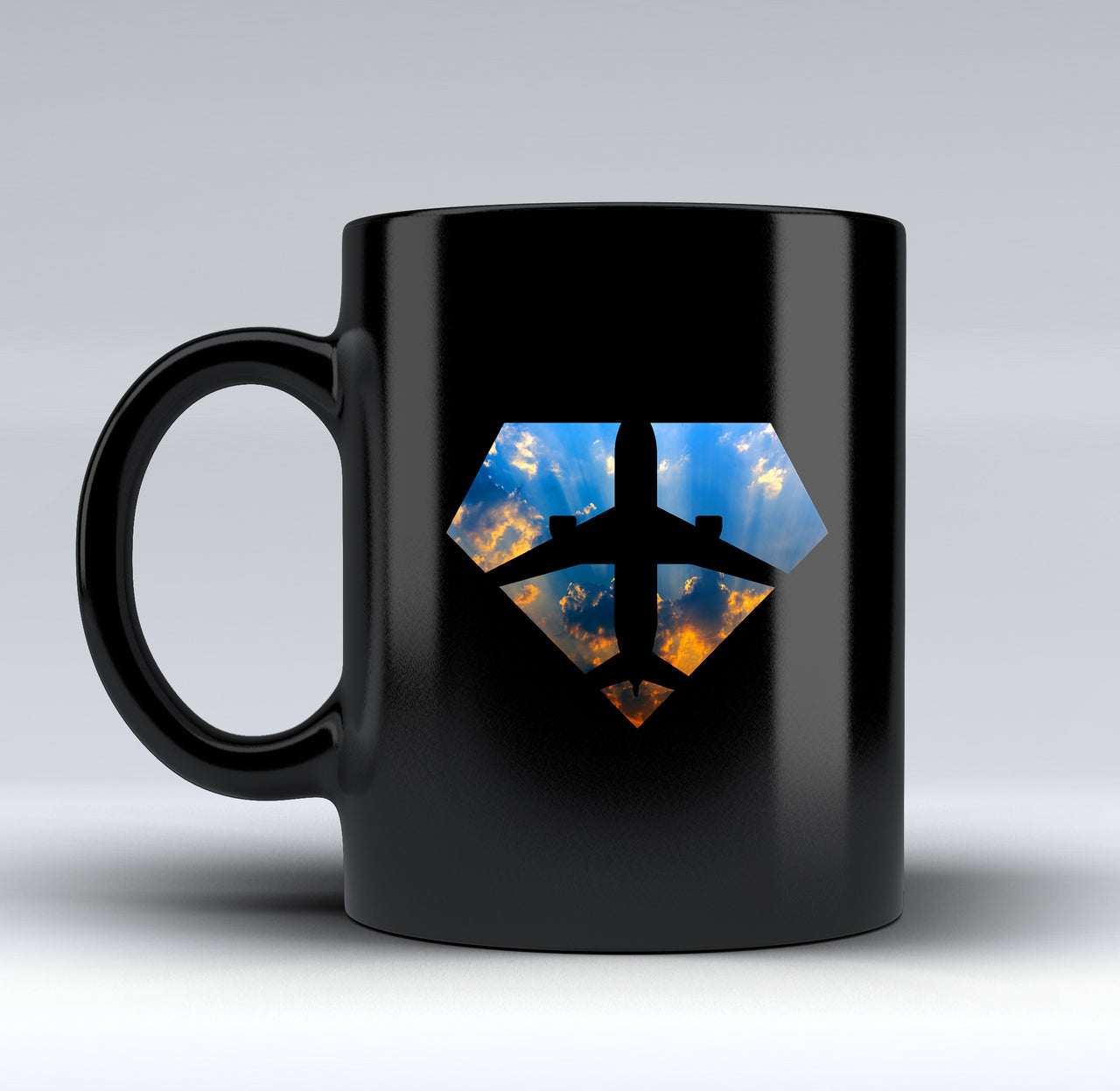 Supermen of The Skies (Sunrise) Designed Black Mugs
