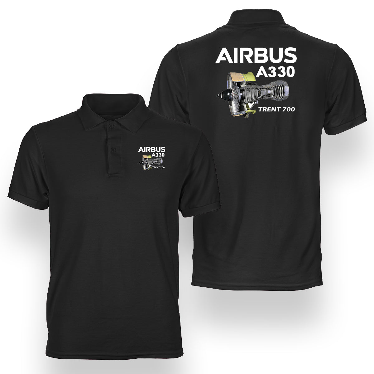 Airbus A330 & Trent 700 Engine Designed Double Side Polo T-Shirts