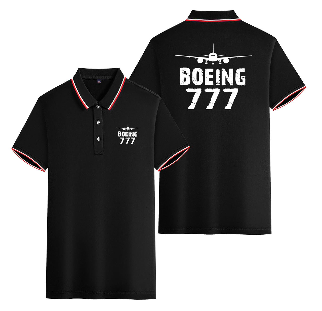 Boeing 777 & Plane Designed Stylish Polo T-Shirts (Double-Side)