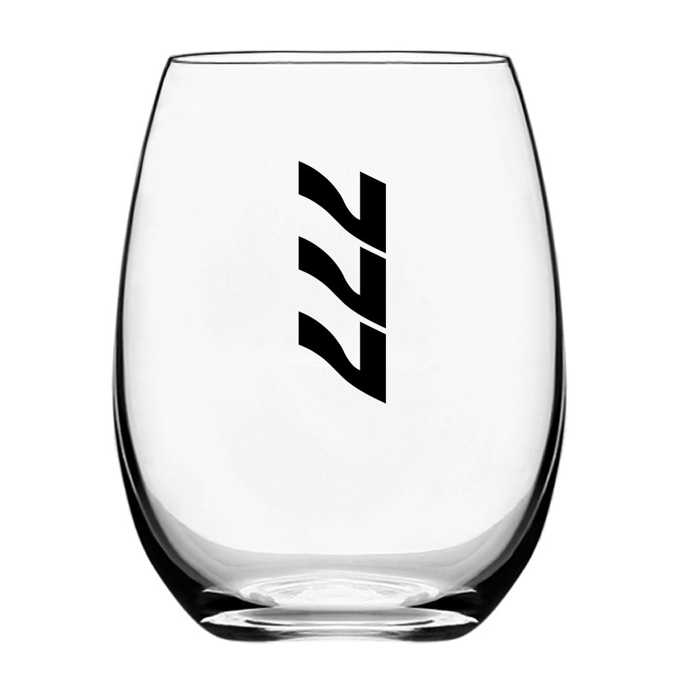 Boeing 777 Text Designed Water & Drink Glasses
