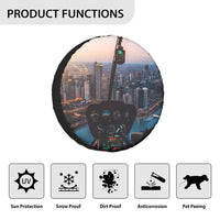 Thumbnail for Amazing City View from Helicopter Cockpit Designed Tire Cover Cases
