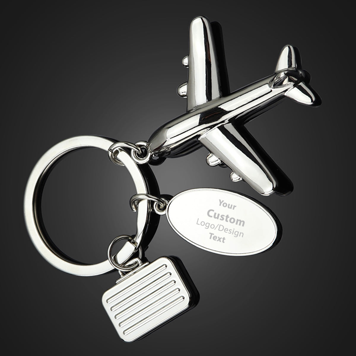 Your Custom Design & Image & Logo & Text Designed Suitcase Airplane Key Chains