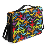 Thumbnail for Super Colourful Airplanes 2 Designed PU Accessories Bags Strap Style