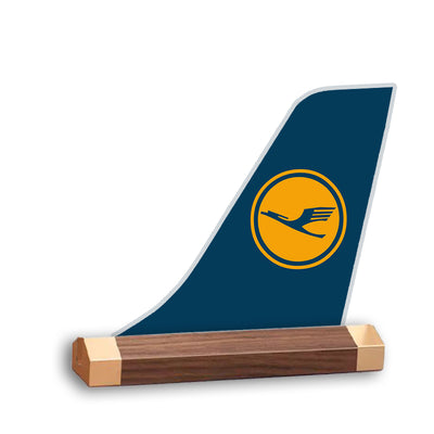 Lufthansa Airlines Tail Logo Desk Models aviation design on premium acrylic and metal 3D airplane tail craft.