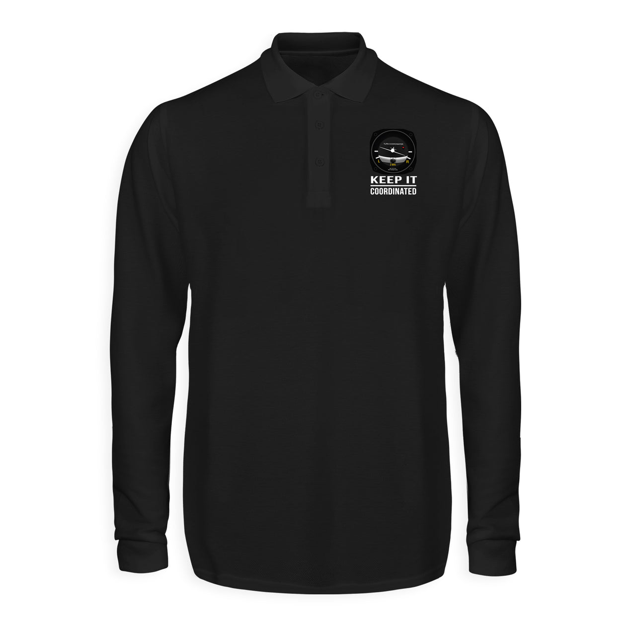 Keep It Coordinated Designed Long Sleeve Polo T-Shirts