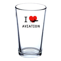 Thumbnail for I Love Aviation Designed Beer & Water Glasses