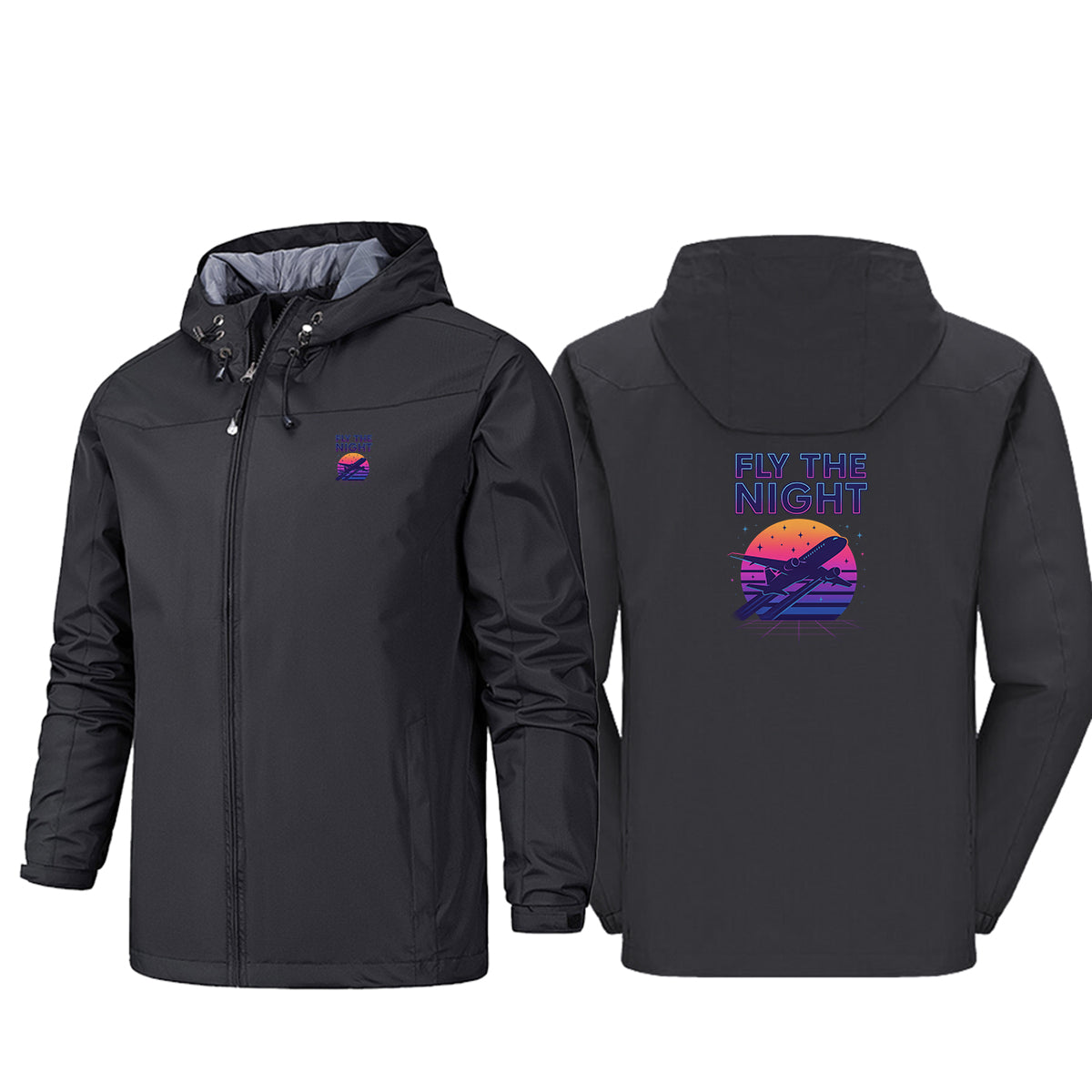 Fly The Night Designed Rain Jackets & Windbreakers