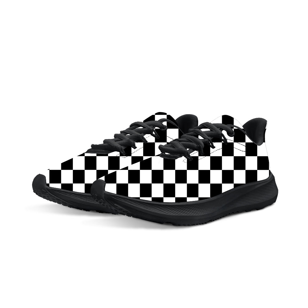 Black & White Boxes Designed Breathable Sport Shoes