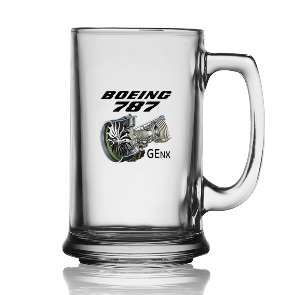 Boeing 787 & GENX Engine Designed Beer Glass with Holder