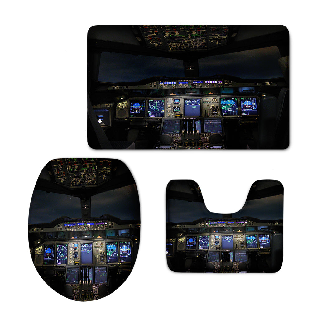 Airbus A380 Cockpit Designed Toilet Seat Cover Three-piece Set