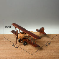 Thumbnail for Solid Wood Retro Handmade Desktop Airplane Model Decoration