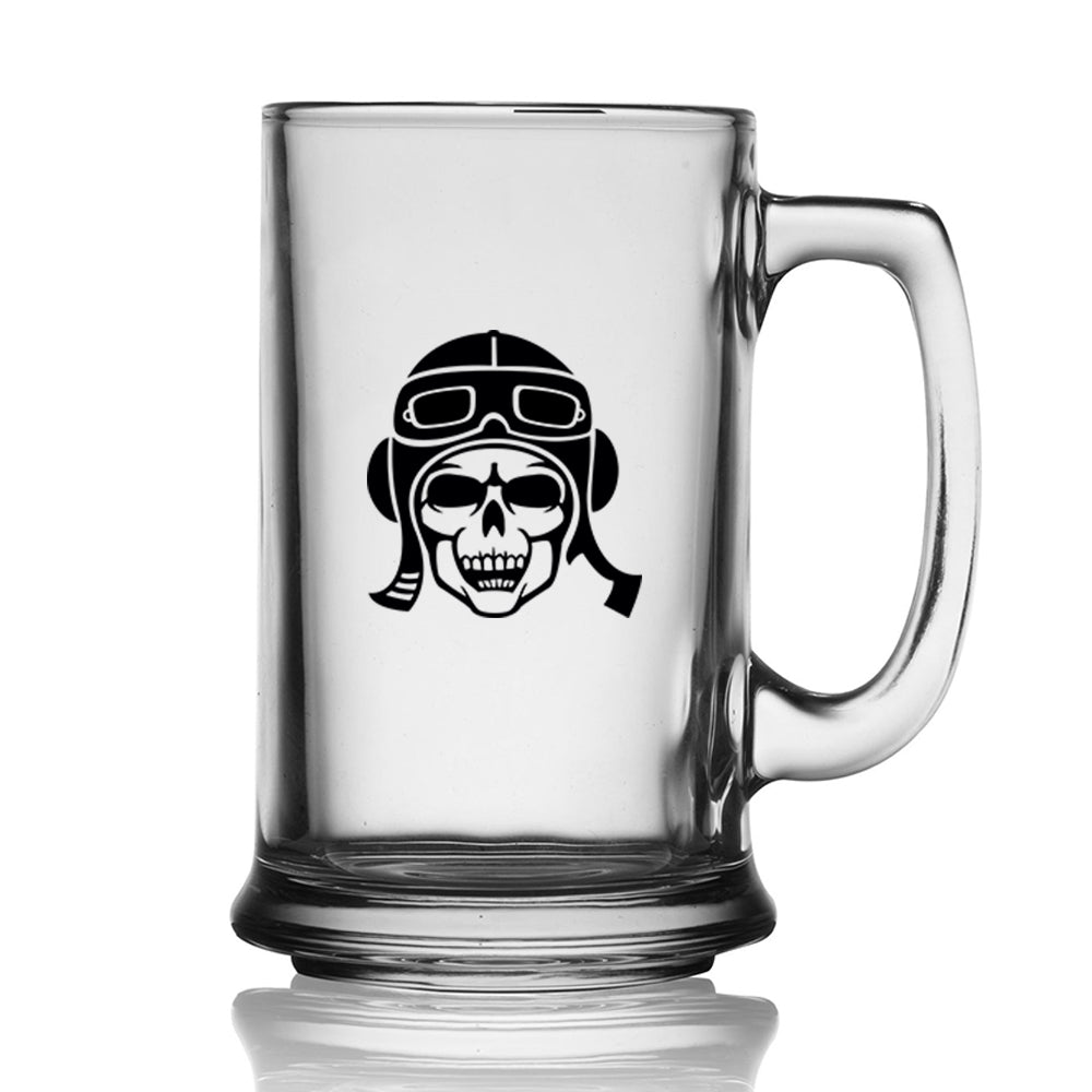 Skeleton Pilot Designed Beer Glass with Holder