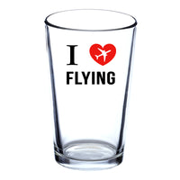 Thumbnail for I Love Flying Designed Beer & Water Glasses