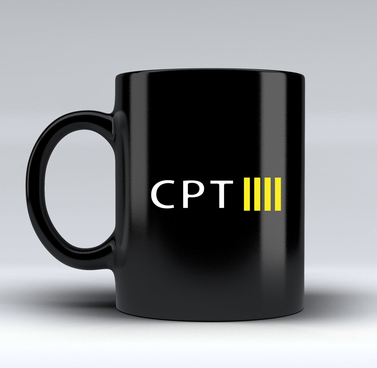 CPT & 4 Lines Designed Black Mugs