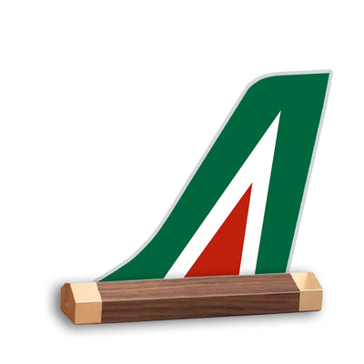 Alitalia Airlines Tail Logo Desk Models aviation design on premium acrylic and metal 3D airplane tail craft.