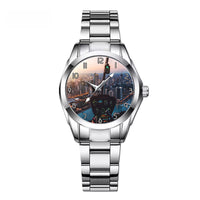 Thumbnail for Amazing City View from Helicopter Cockpit Designed Stainless Steel Band Watches
