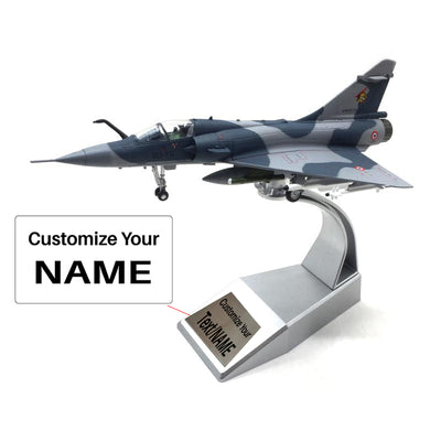 Side view of 1/100 Scale France Dassault Mirage 2000 Fighter Airplane Model aviation military aircraft model in diecast metal.
