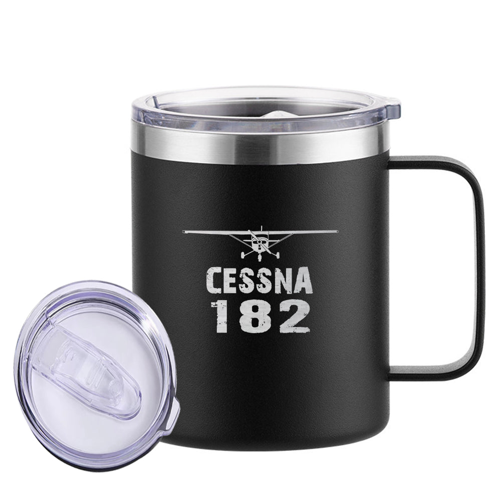 Cessna 182 & Plane Designed Stainless Steel Laser Engraved Mugs