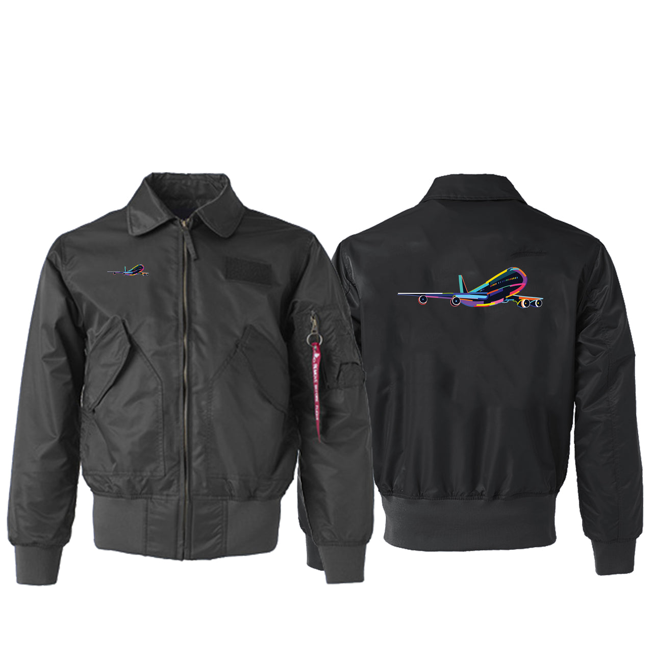 Multicolor Airplane Designed Embroidered Patch Attachable Jackets