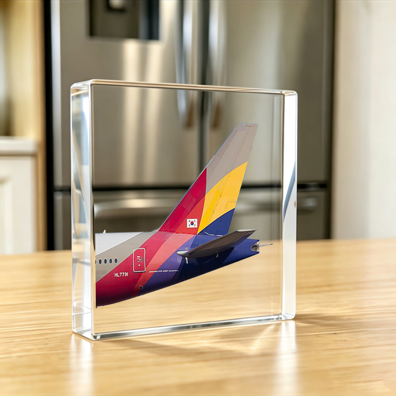 Asiana Airlines Tail Logo Crystal Ornament
