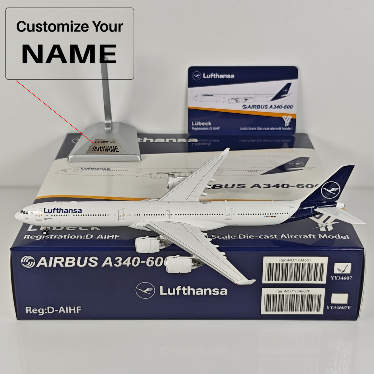 Lufthansa Germany Airbus A340-600 Airplane Model 1/400 Scale