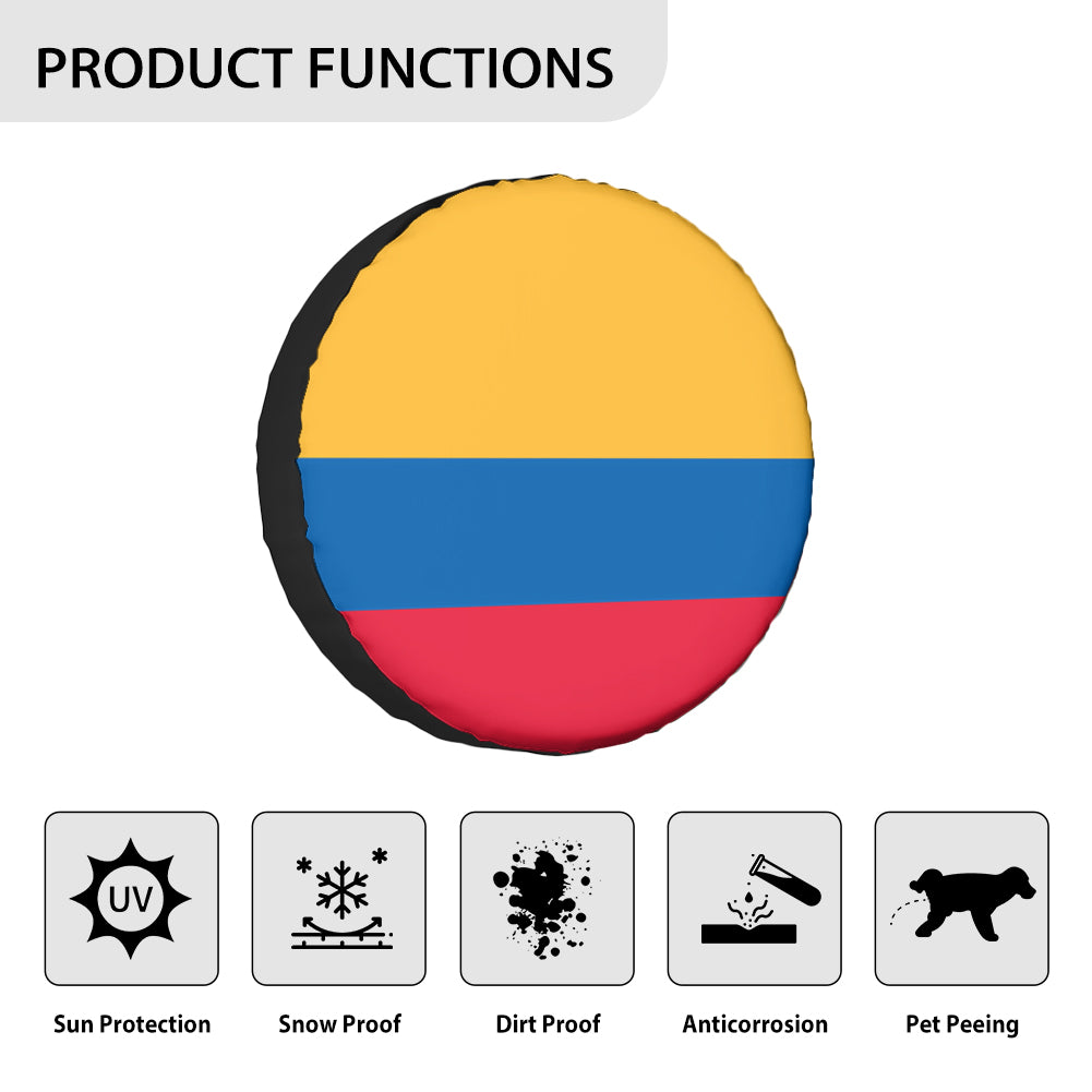 Colombia Flag Designed Tire Cover Cases