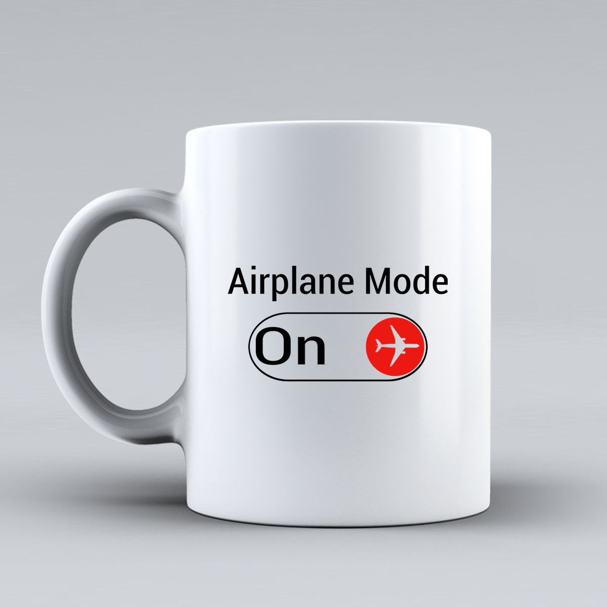 Airplane Mode On Designed Ceramic White Mugs