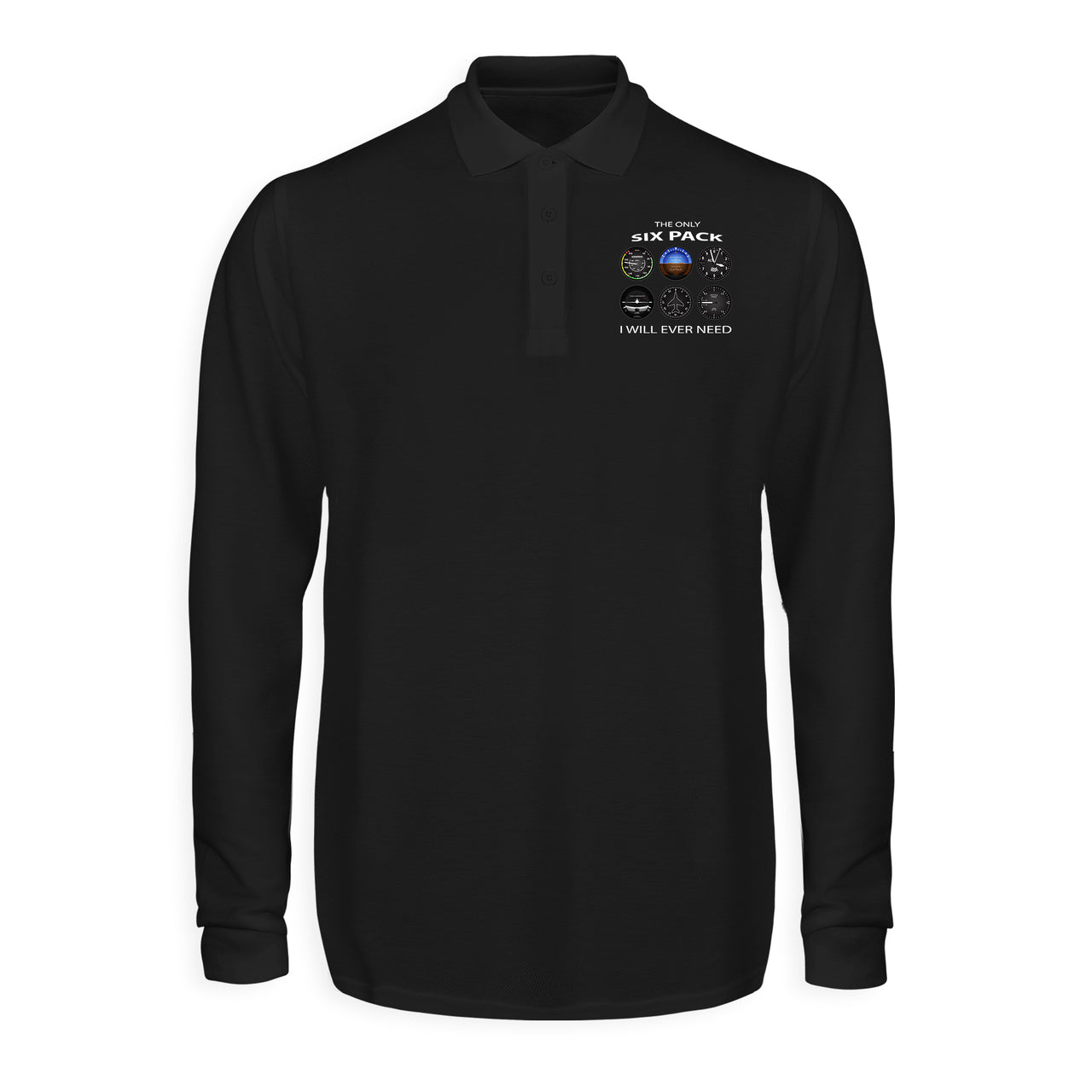 The Only Six Pack I Will Ever Need Designed Long Sleeve Polo T-Shirts