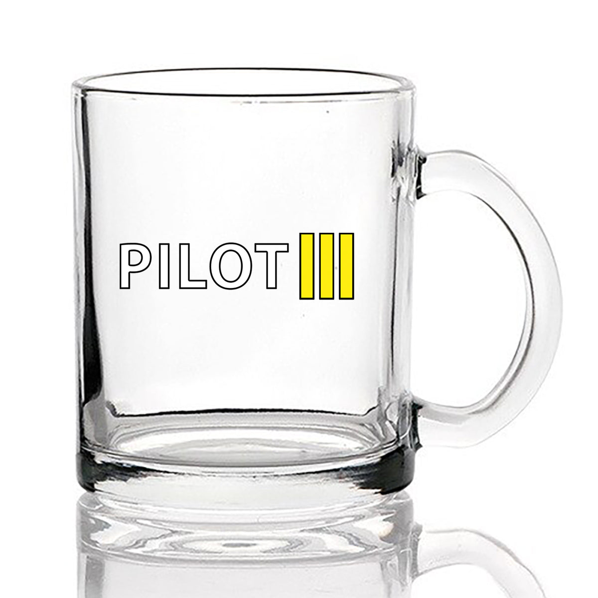 Pilot & Stripes (3 Lines) Designed Coffee & Tea Glasses
