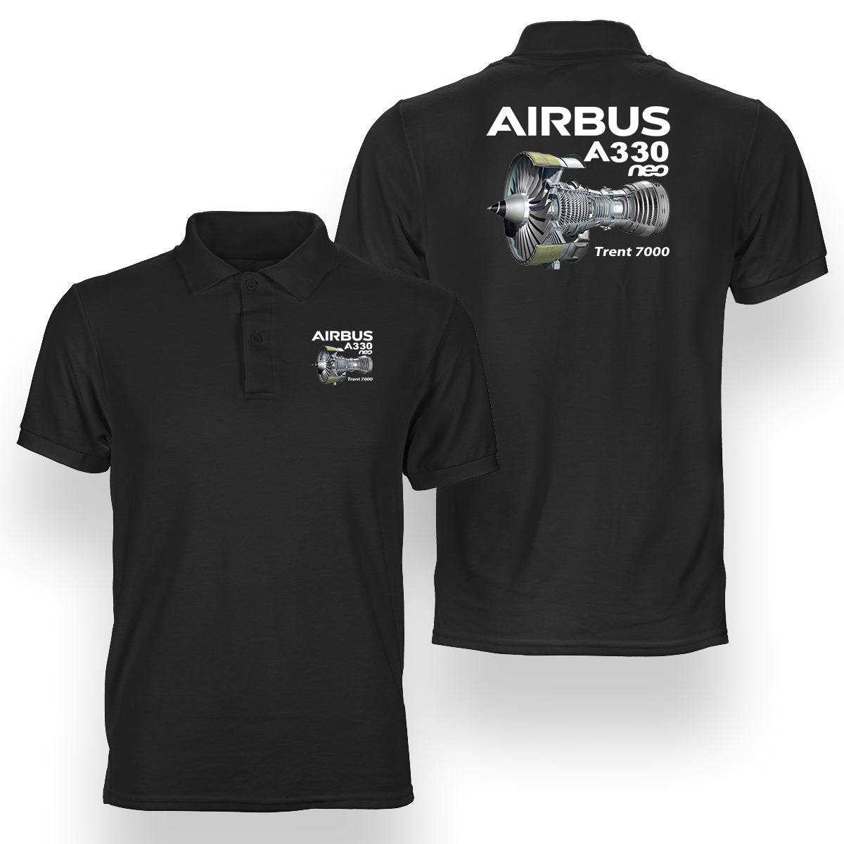Airbus A330neo & Trent 7000 Designed Double Side Polo T-Shirts
