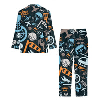 Thumbnail for Aviation Icons Designed Women Button Pajamas