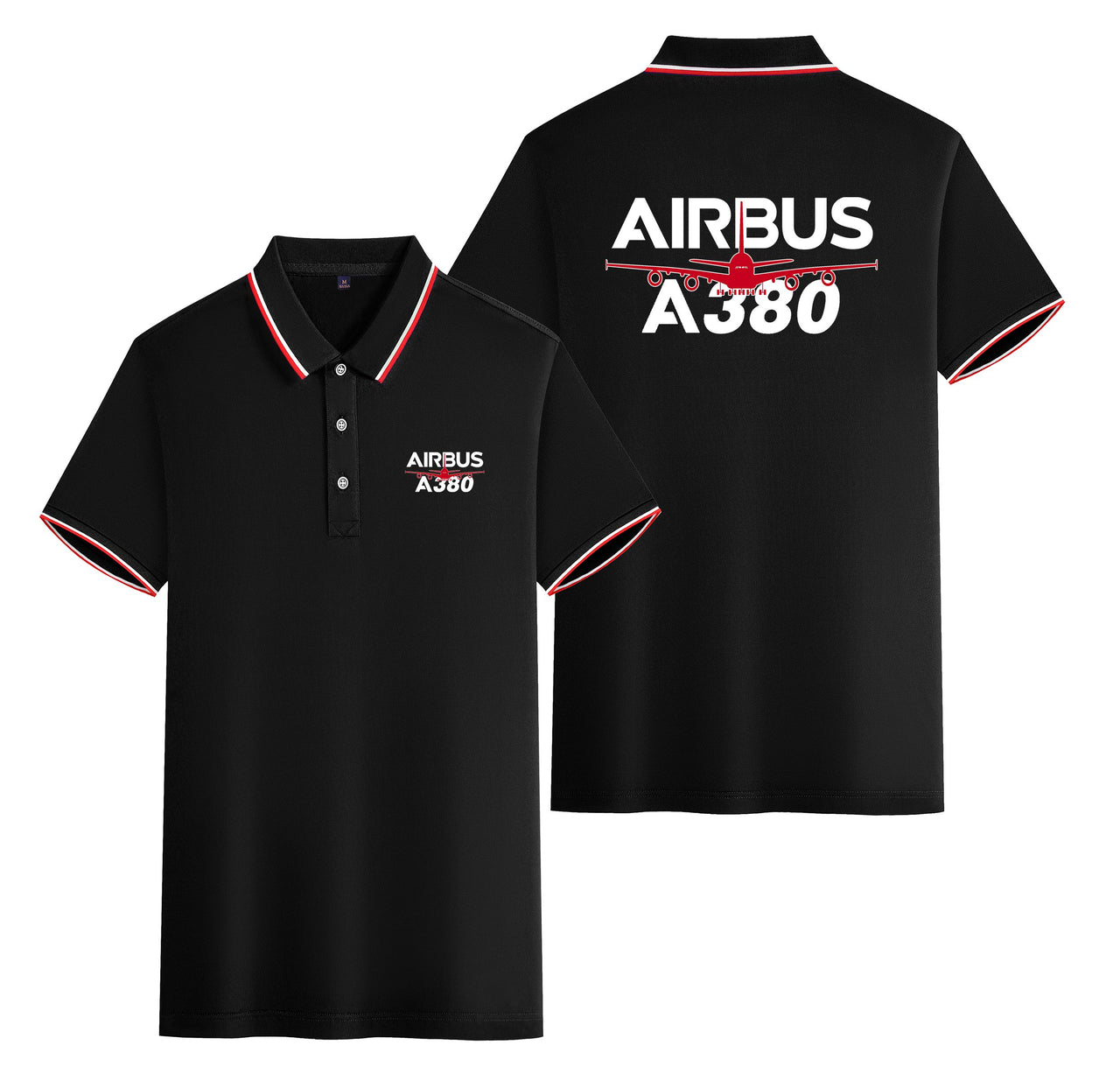 Amazing Airbus A380 Designed Stylish Polo T-Shirts (Double-Side)