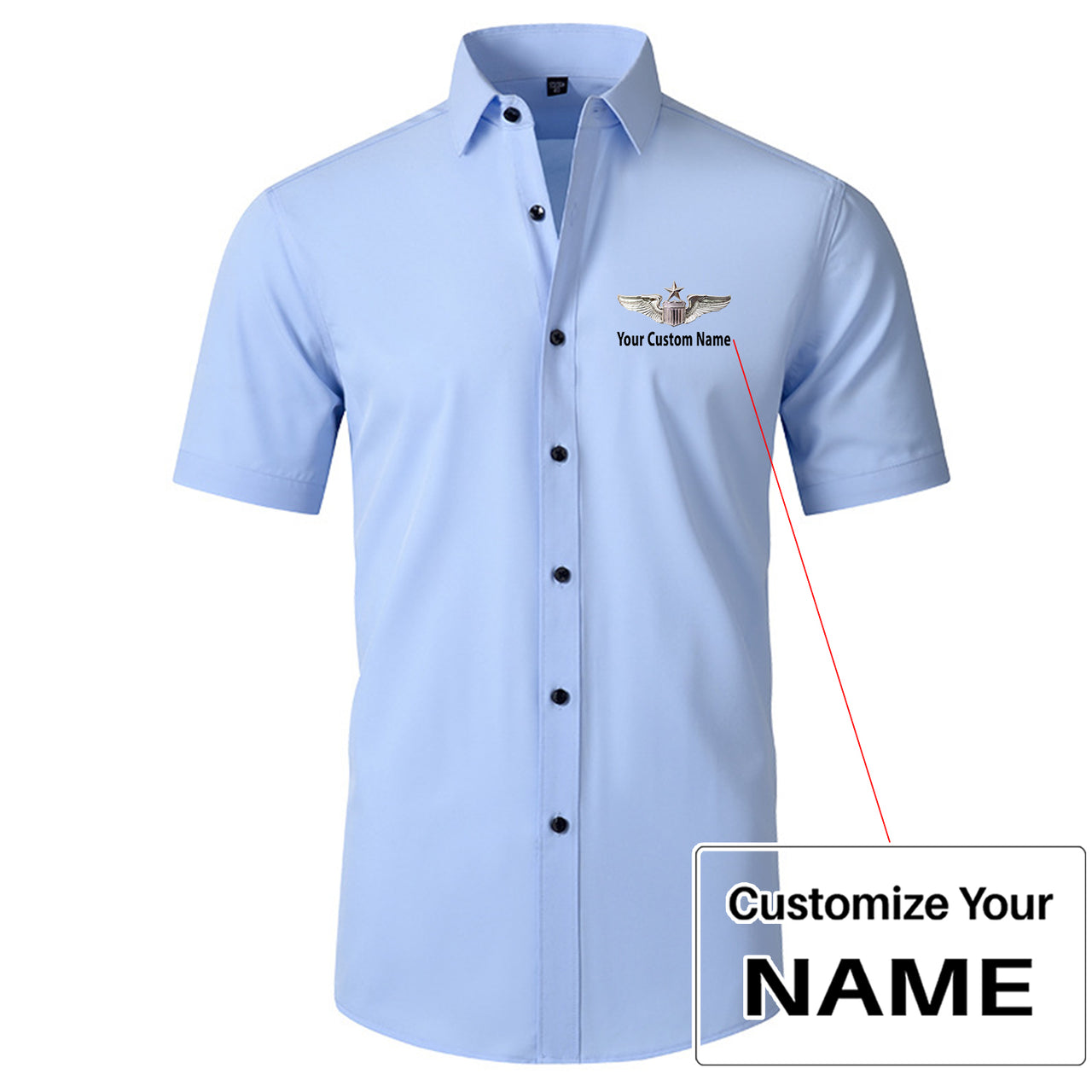 Custom Name (US Air Force & Star) Design Super Quality Short Sleeve Shirts