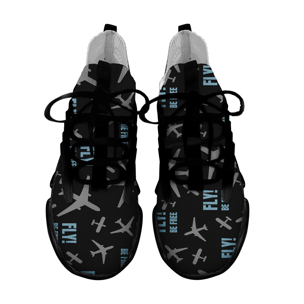 Fly Be Free Black Designed Fashion Running Shoes