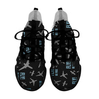 Thumbnail for Fly Be Free Black Designed Fashion Running Shoes